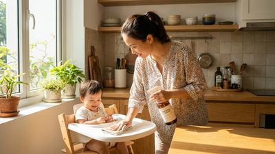 Cách vệ sinh ghế ăn dặm cho bé sạch sẽ: mẹo từ mẹ bỉm