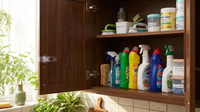 Cách cất giữ hóa chất tẩy rửa an toàn xa tầm bé: 10 nguyên tắc vàng