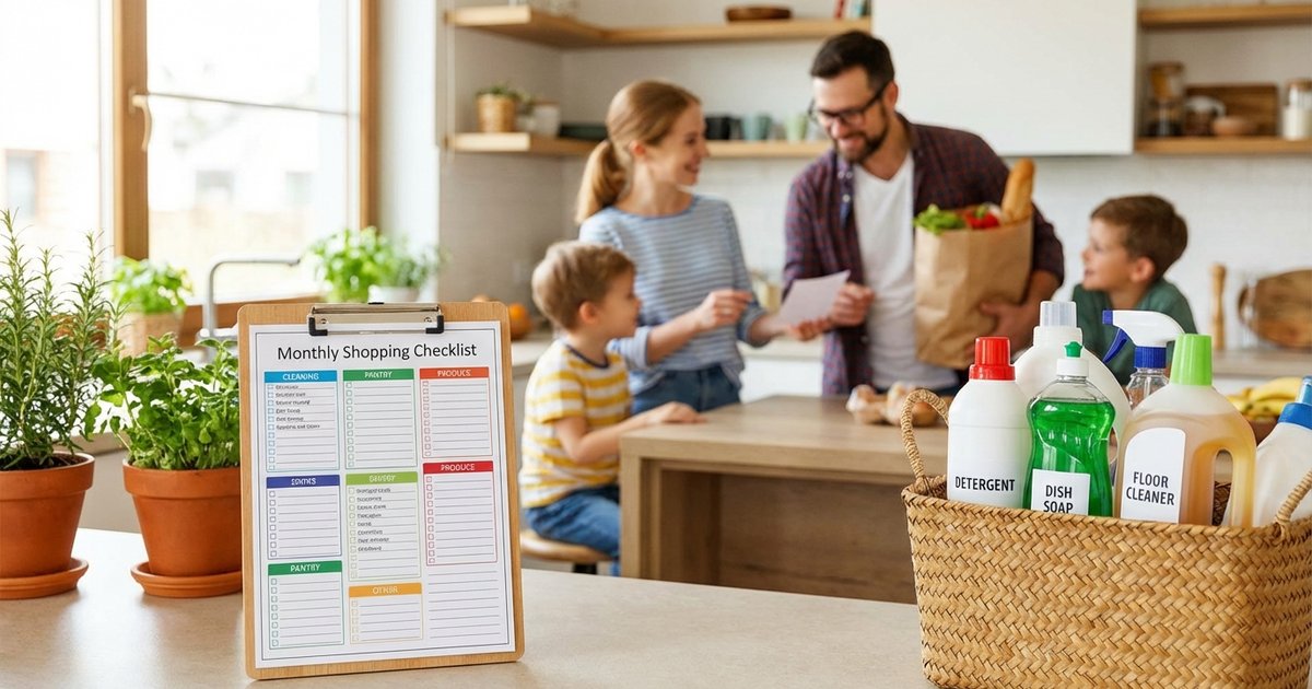 Checklist mua sắm hàng tháng cho gia đình 4 người: không thiếu, không thừa