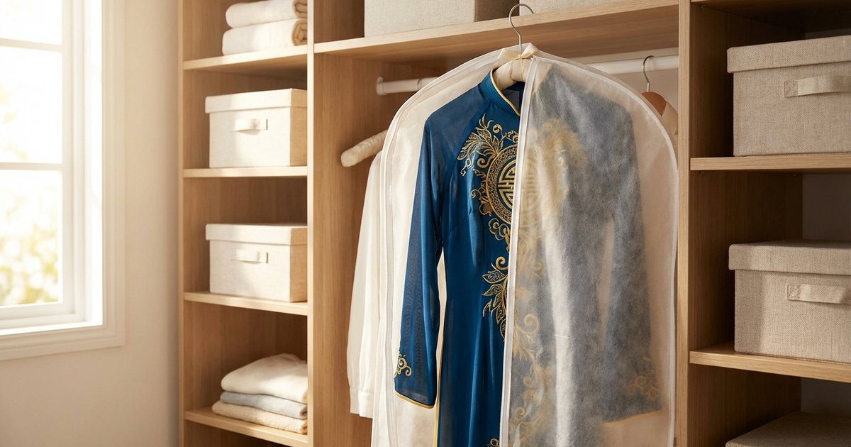 Cách bảo quản áo dài Tết sau khi mặc: giữ đẹp như mới nhiều năm