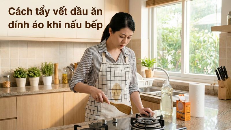 Cách tẩy vết dầu ăn dính áo khi nấu bếp — 3 mẹo cứu áo tại chỗ