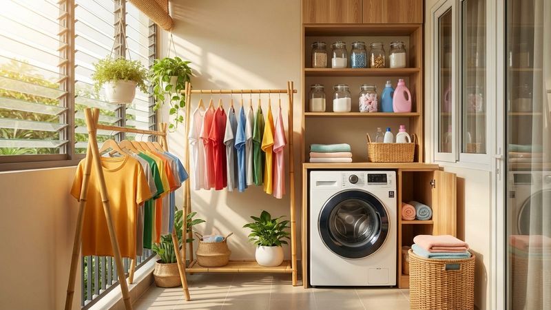 Cách vệ sinh khu vực giặt phơi gọn gàng