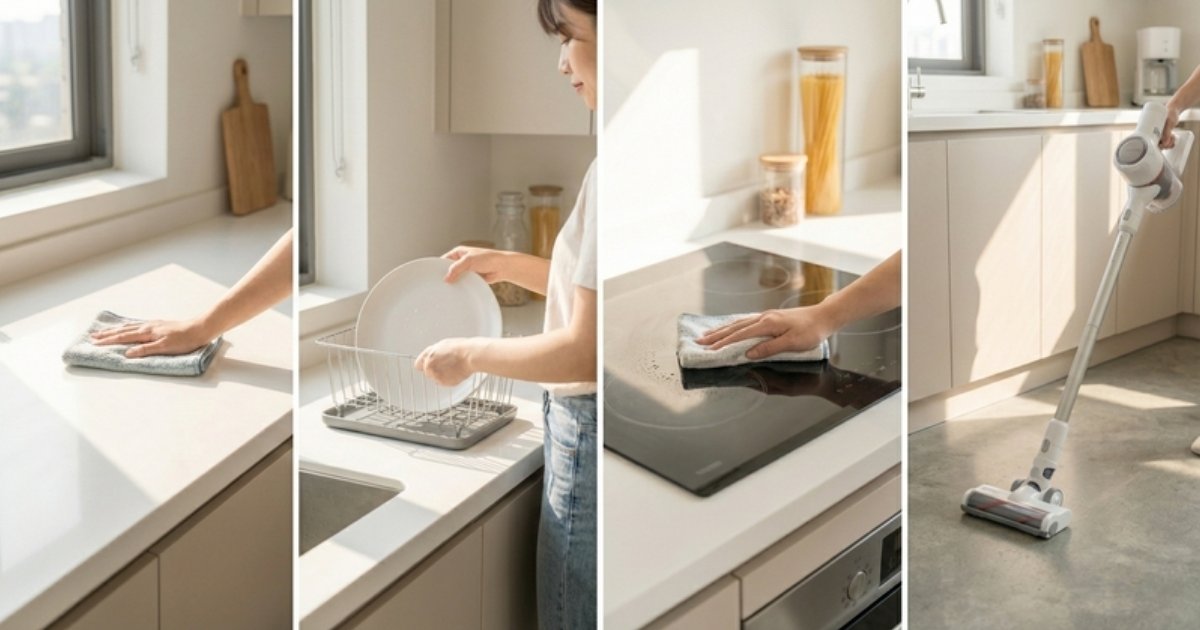 Dọn bếp 15 phút mỗi ngày: gọn gàng mà không mệt