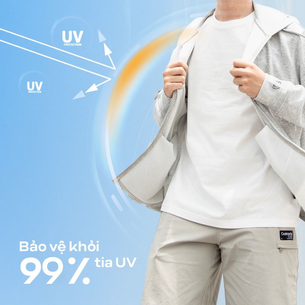 Áo khoác thu đông Knit chống nhăn, vải mềm mịn, thấm hút, thoáng khí, chống UV, giữ ấm tốt Coolmate 8