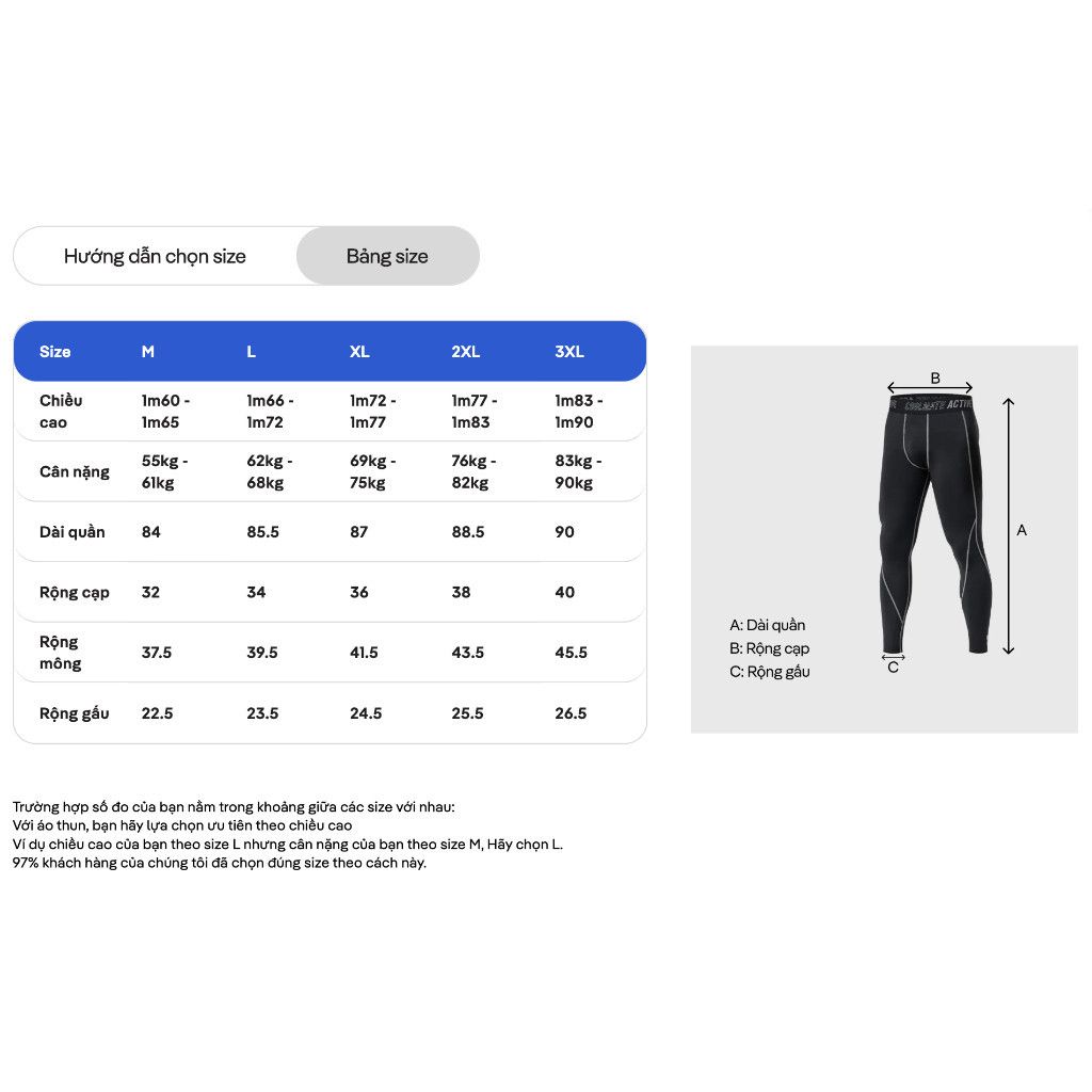 Quần Long Tights Mặc Trong thấm hút tốt, nhanh khô, thoáng khí Coolmate 5