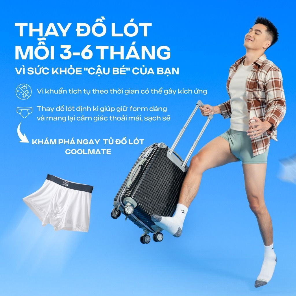 Combo 5 quần lót sịp nam Trunk Cotton co giãn thoải mái Coolmate (màu ngẫu nhiên) 9
