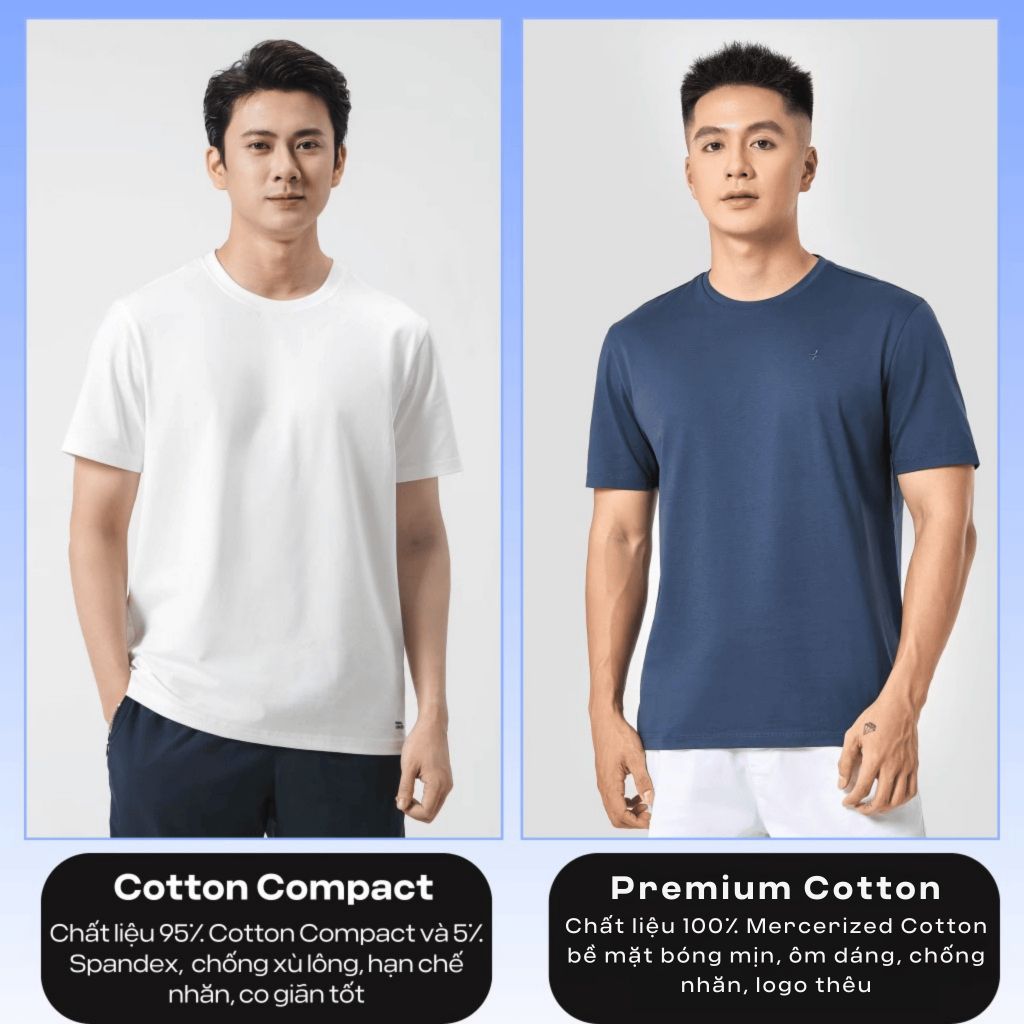 Áo thun nam Cotton Compact phiên bản Premium chống nhăn vải thoáng mát co giãn tốt Coolmate 2