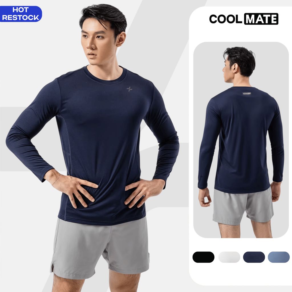 Áo dài tay thể thao thu đông Essential co giãn giữ ấm Coolmate