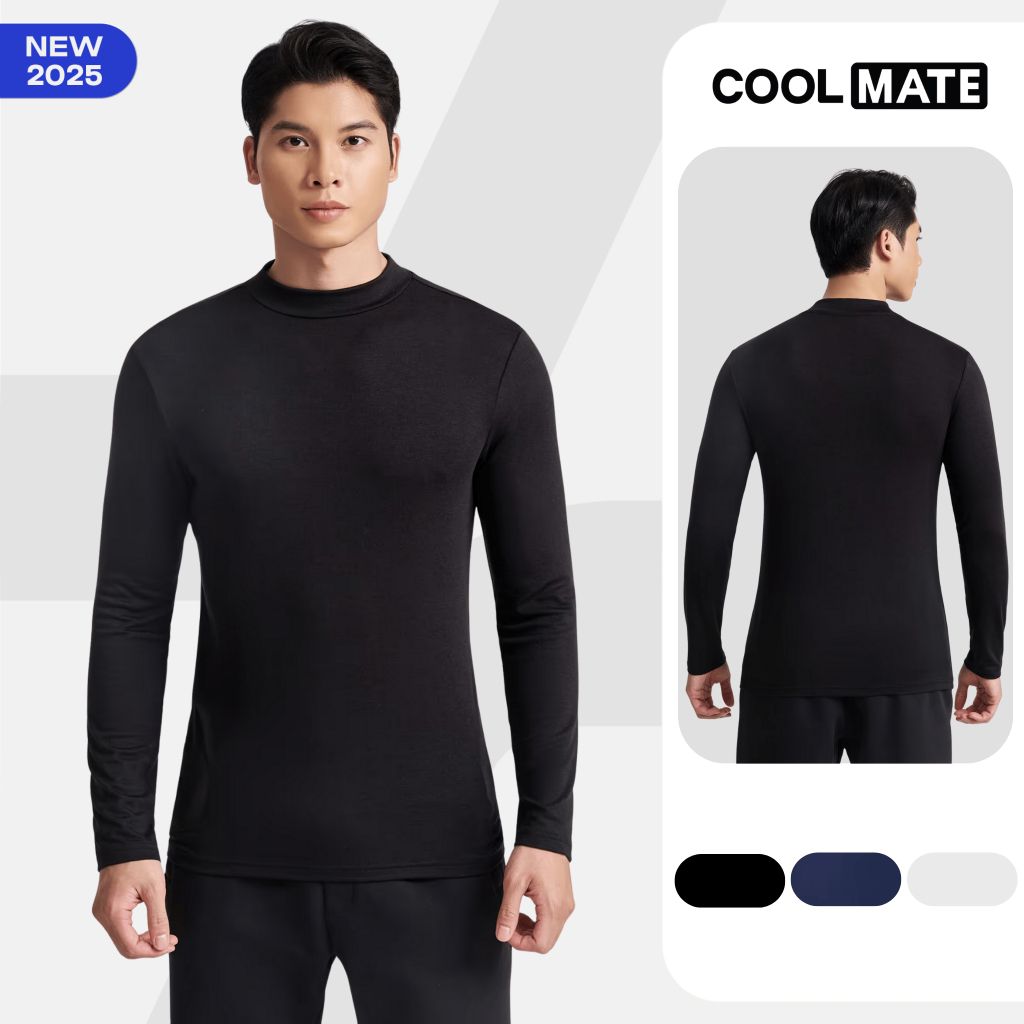 Áo giữ nhiệt Nam ExWarm Cổ trung mềm mịn, co giãn, giữ ấm tốt Coolmate
