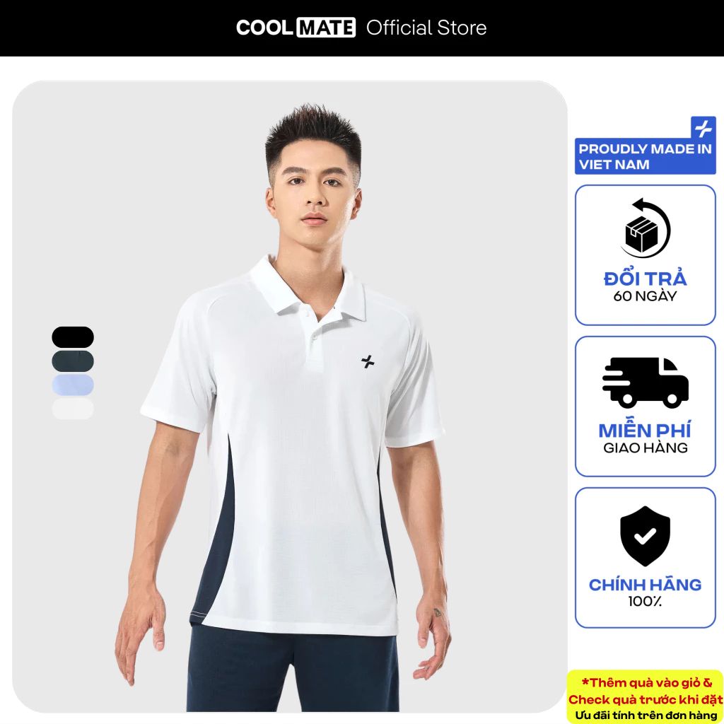 [SALE TẾT-]Áo Polo thể thao nam Pickleball Promax Sideflow thoáng khí co giãn thấm hút tốt Coolmate