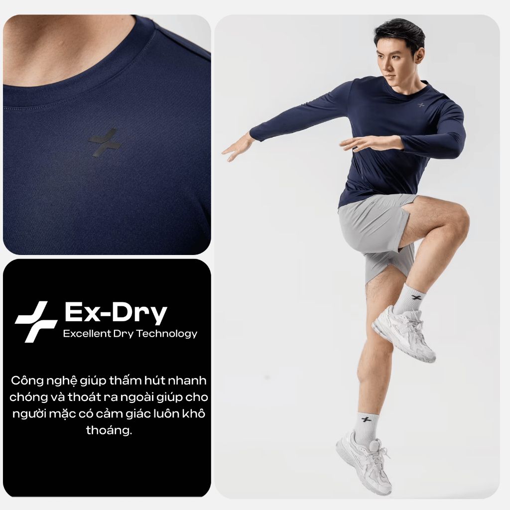 [SALE TẾT]Áo dài tay nam thể thao thu đông Essential tập Gym, Pickleball co giãn, thấm hút tốt Coolmate 3