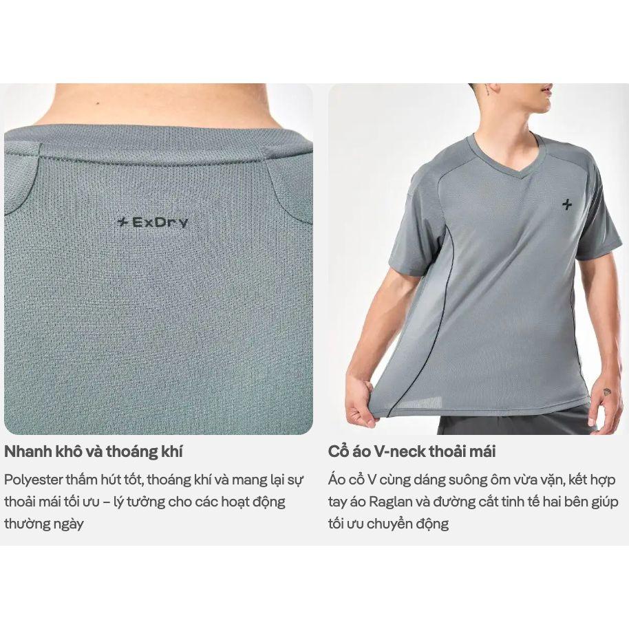 [SALE TẾT-]Áo thun thể thao nam Pickleball Tennis FlexLine Active V-neck thấm hút tốt thoáng khí khanh khô Coolmate 2