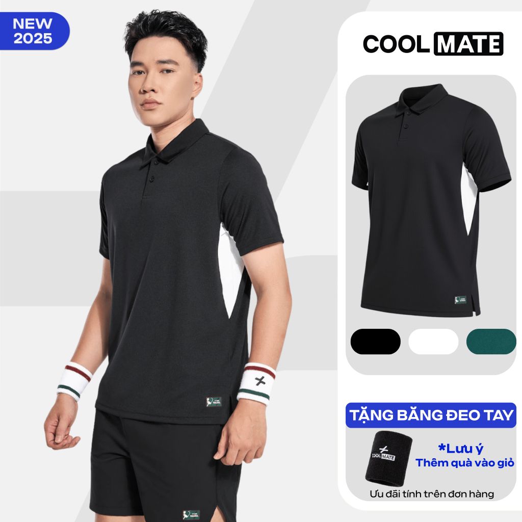 [SALE TẾT-]Áo polo thể thao nam Pickleball Baseline Nhanh khô, Thoáng khí, Thấm hút tốt Coolmate
