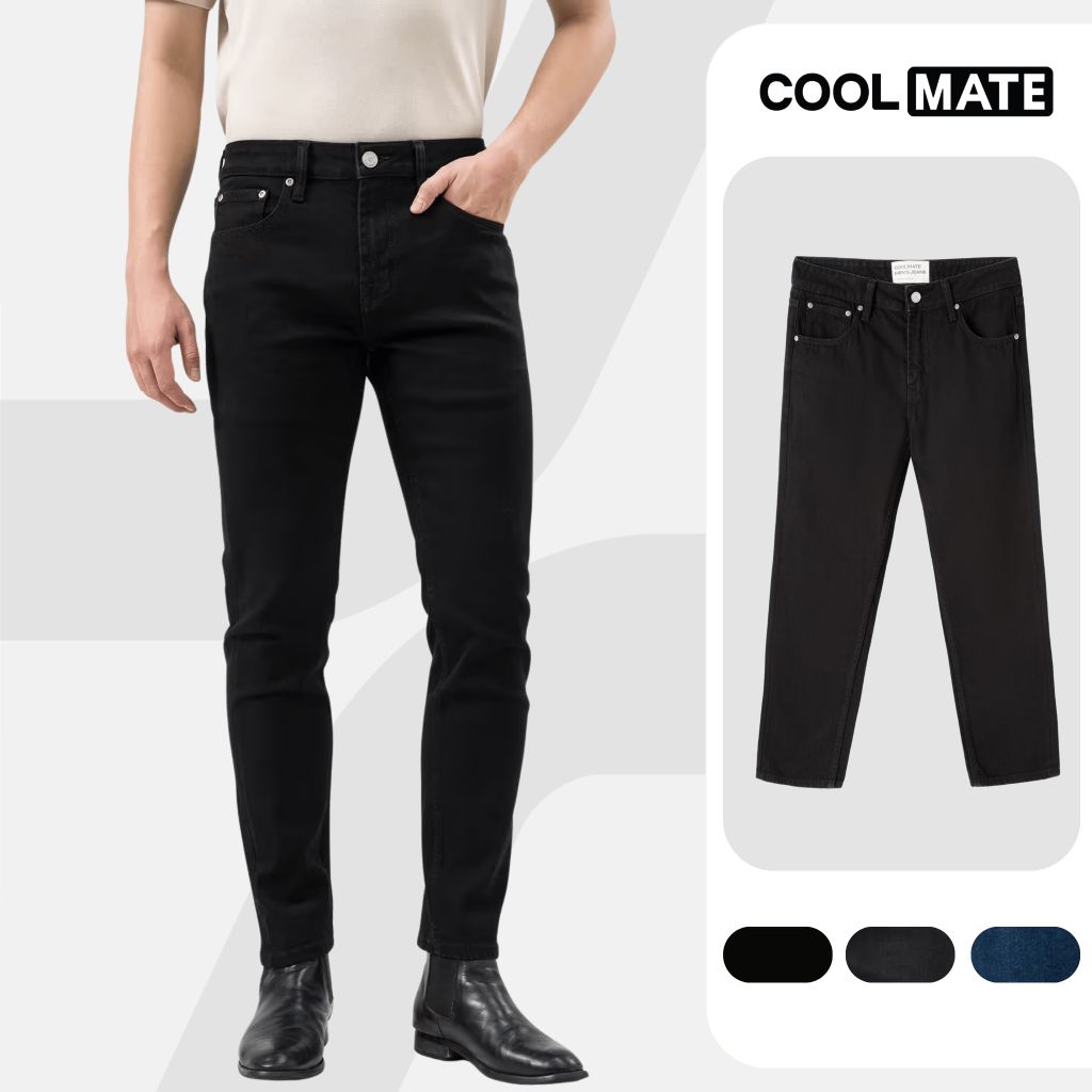 [SALE TẾT-TẶNG ÁO SƠ MI ĐƠN 200K]Quần Jeans Nam Basics dáng Slim fit bền bỉ, vừa vặn, tôn dáng, quần mặc tết Coolmate