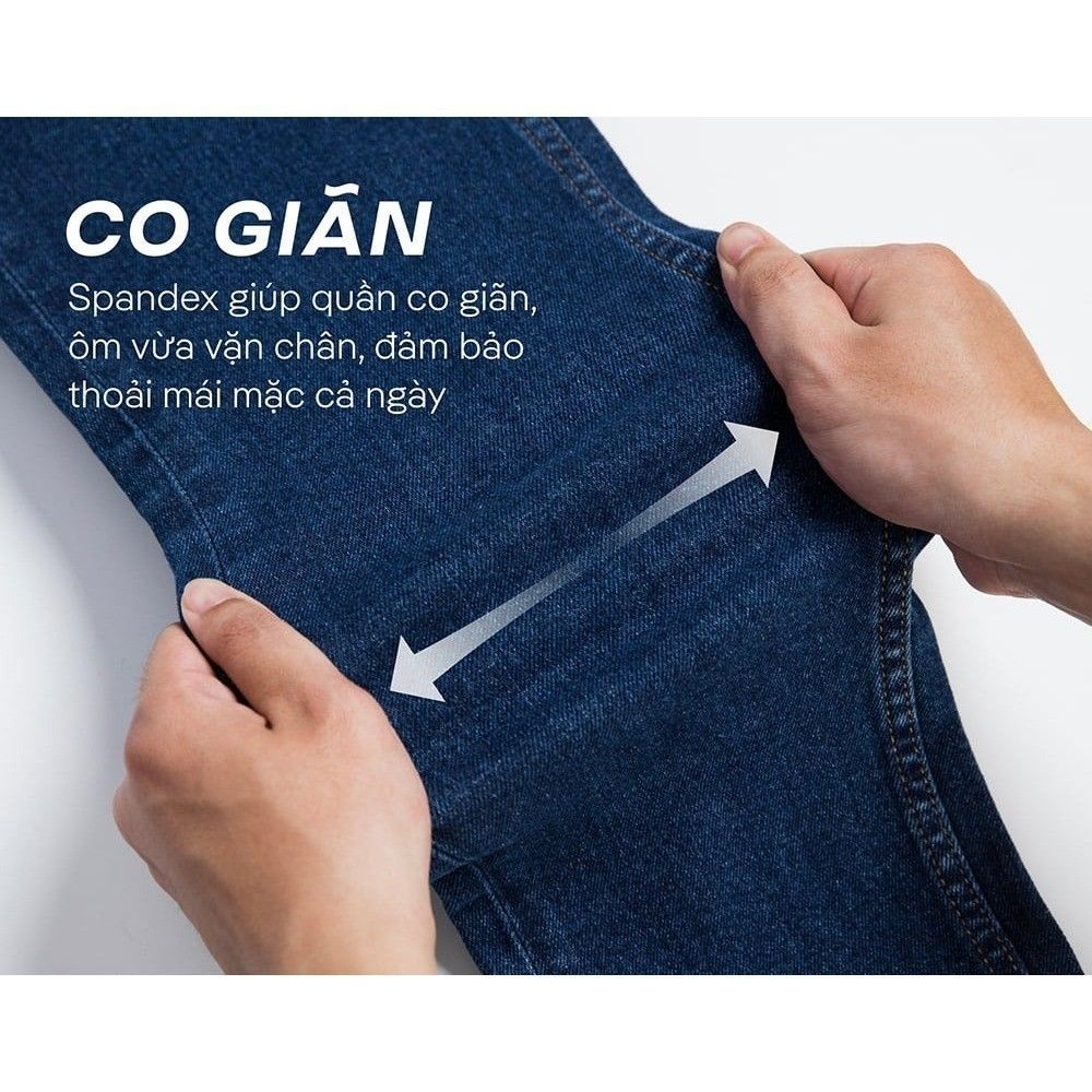 [SALE TẾT-TẶNG ÁO SƠ MI ĐƠN 200K]Quần Jeans Nam Basics dáng Slim fit bền bỉ, vừa vặn, tôn dáng, quần mặc tết Coolmate 3