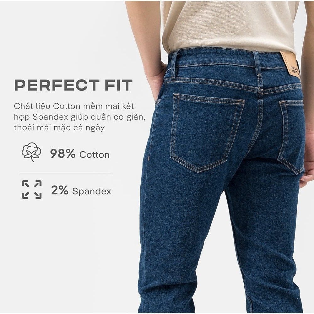 [SALE TẾT-TẶNG ÁO SƠ MI ĐƠN 200K]Quần Jeans Nam Basics dáng Slim fit bền bỉ, vừa vặn, tôn dáng, quần mặc tết Coolmate 7
