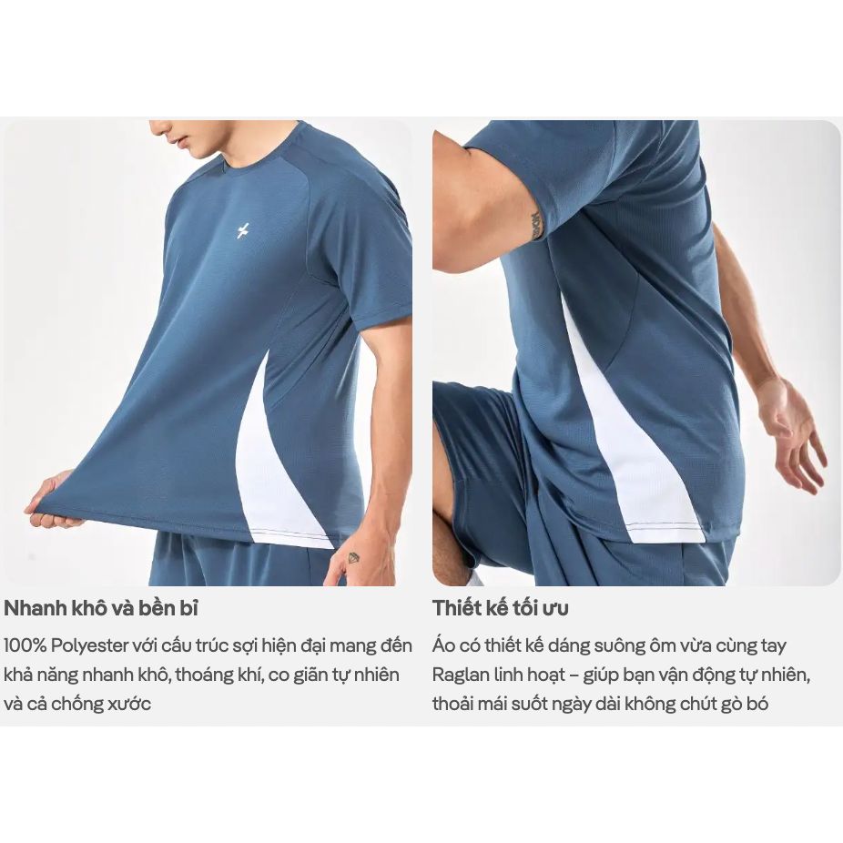[SALE TẾT-]Áo thun Tshirt thể thao nam pickleball tennis Promax Sideflow cổ tròn co giãn thoáng khí Coolmate 2