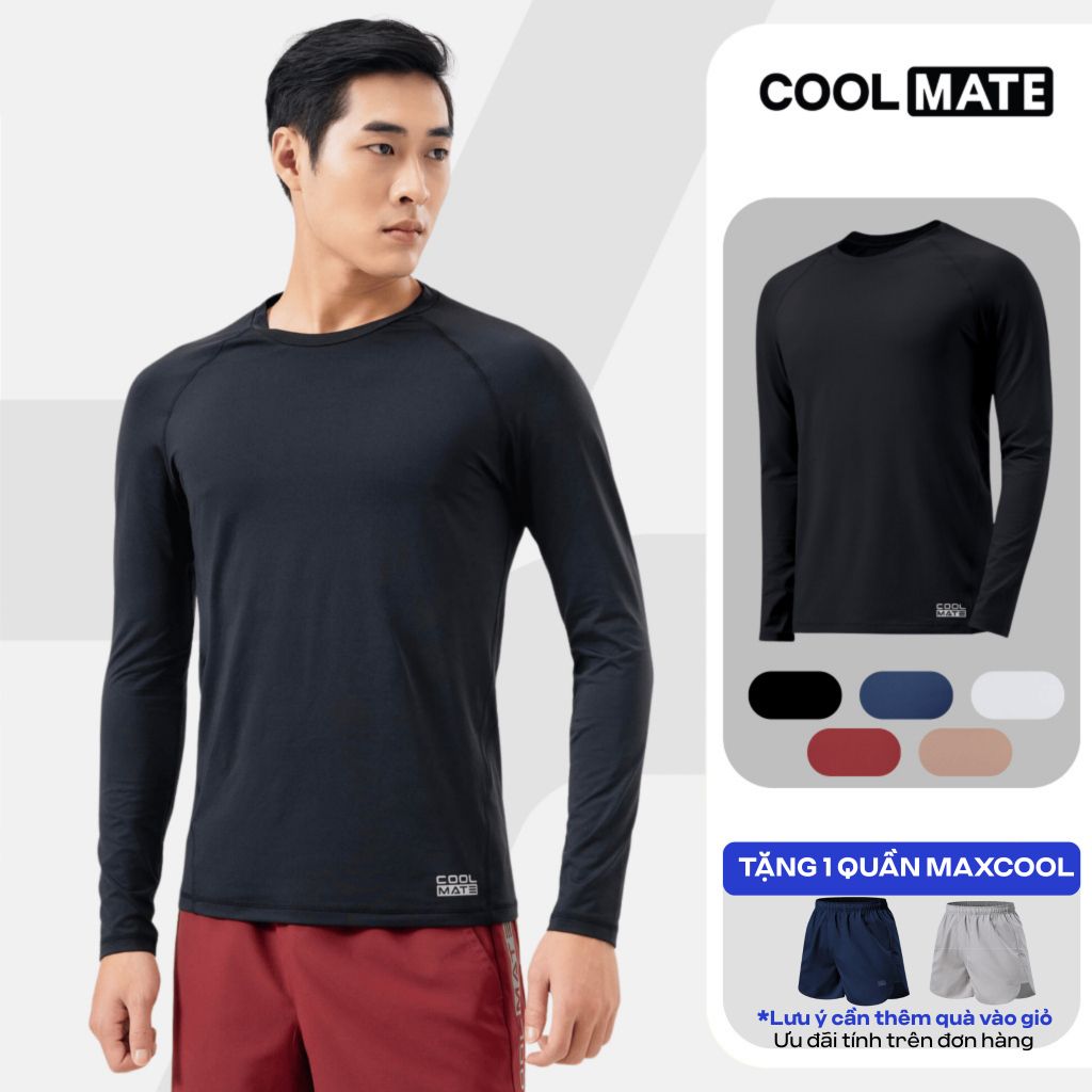 [SALE TẾT-TẶNG 1 QUẦN]Áo thun nam dài tay powerfit thể thao co giãn, thấm hút áo dài tay pickleball tập gym Coolmate