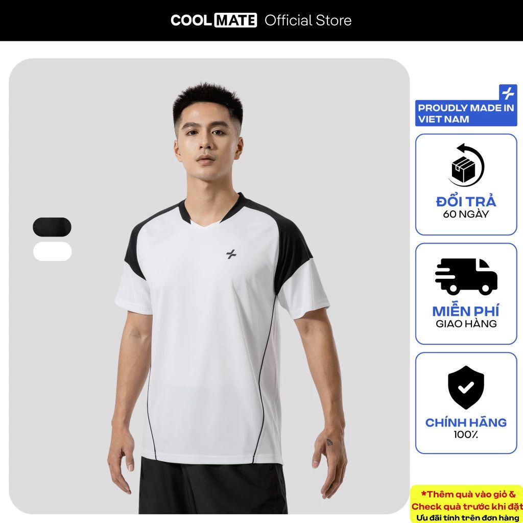 [SALE TẾT-]Áo thun nam thể thao pickleball tennis phối bo cổ co giãn thấm hút tốt nhanh khô Coolmate