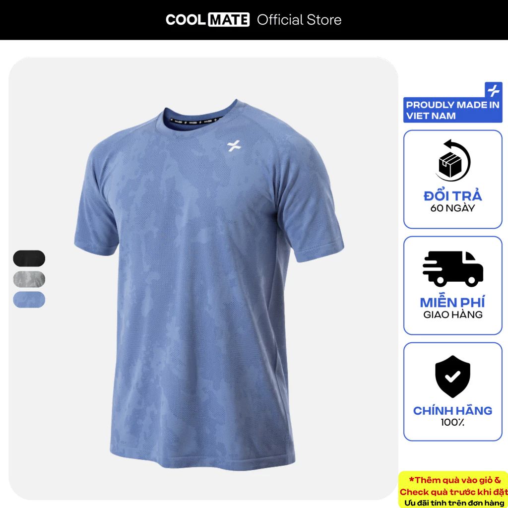 [SALE TẾT-]Áo thun thể thao Jacquard Seamless mềm mại giảm ma sát áo pickleball tennis đa năng Coolmate