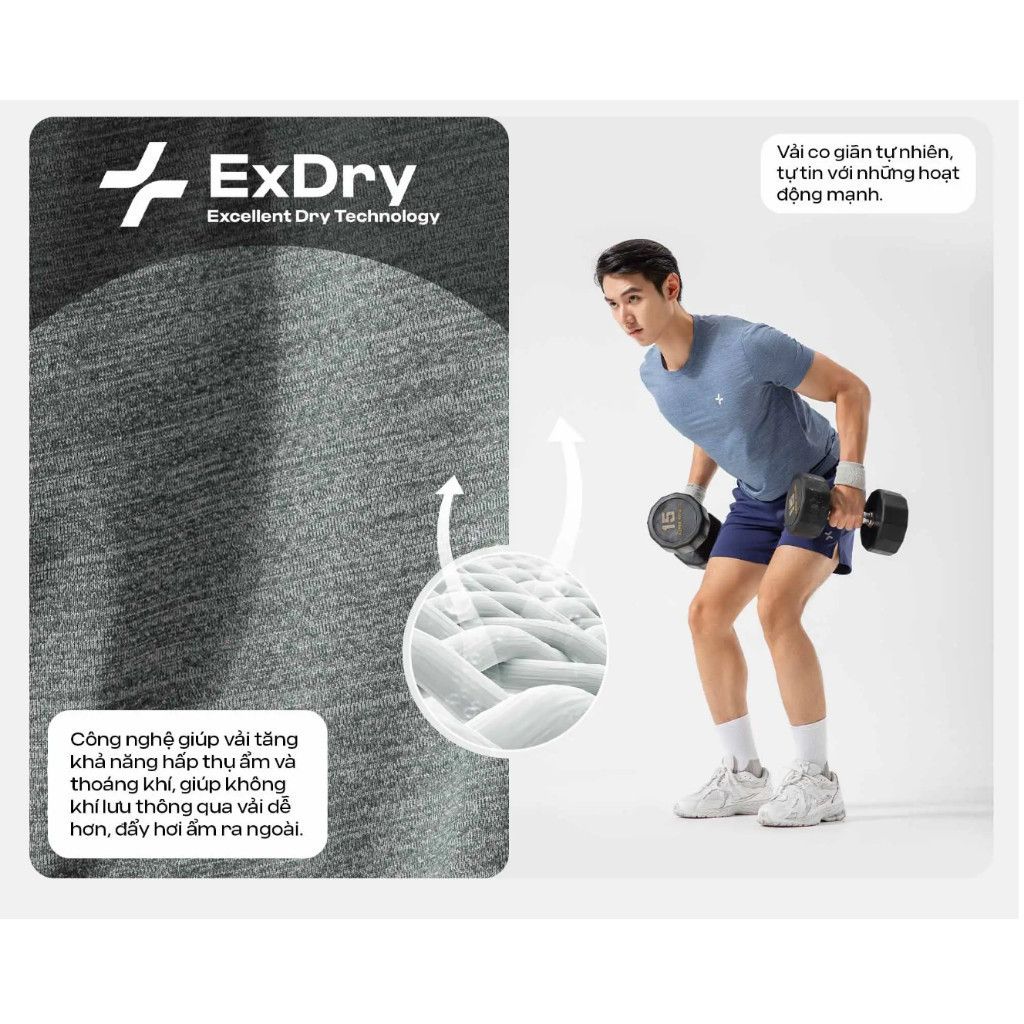 [SALE TẾT-]Áo thun thể thao Melange Exdry thấm hút khoáng khí nhanh khô, áo pickleball, tennis Coolmate 3